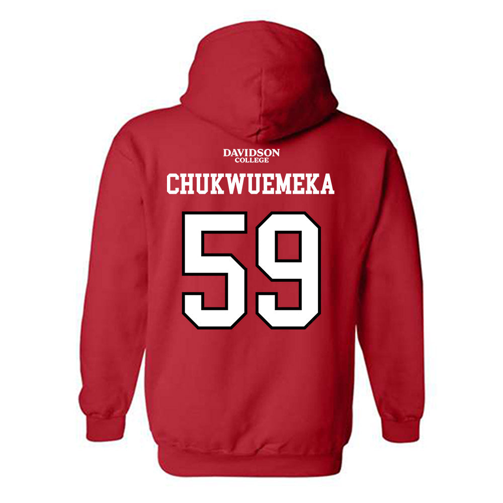 Davidson - NCAA Football : Danzel Chukwuemeka - Orange Hooded Sweatshirt-1
