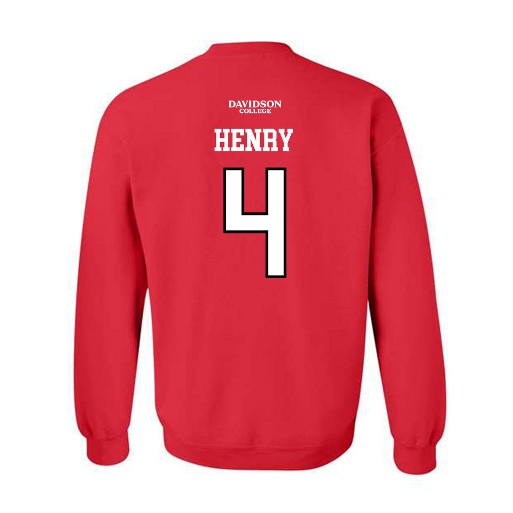 Davidson - NCAA Football : Tahir Henry - Orange Crewneck Sweatshirt