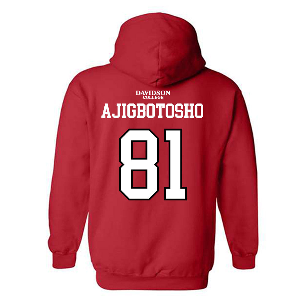 Davidson - NCAA Football : Alani Ajigbotosho - Orange Hooded Sweatshirt