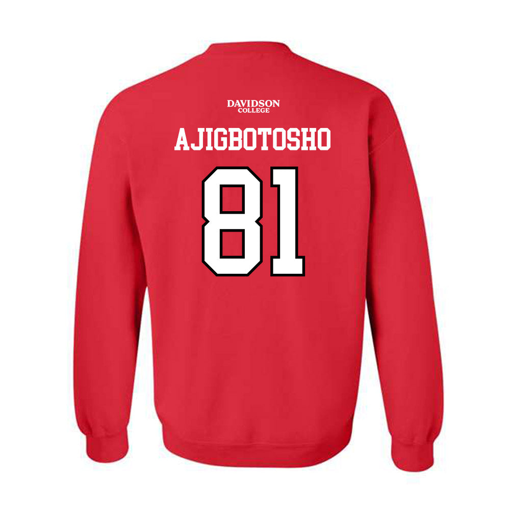 Davidson - NCAA Football : Alani Ajigbotosho - Orange Crewneck Sweatshirt