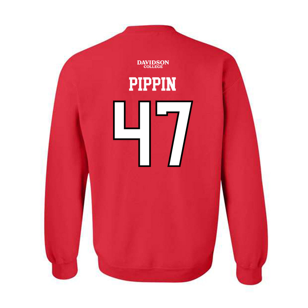 Davidson - NCAA Football : Nash Pippin - Orange Crewneck Sweatshirt-1
