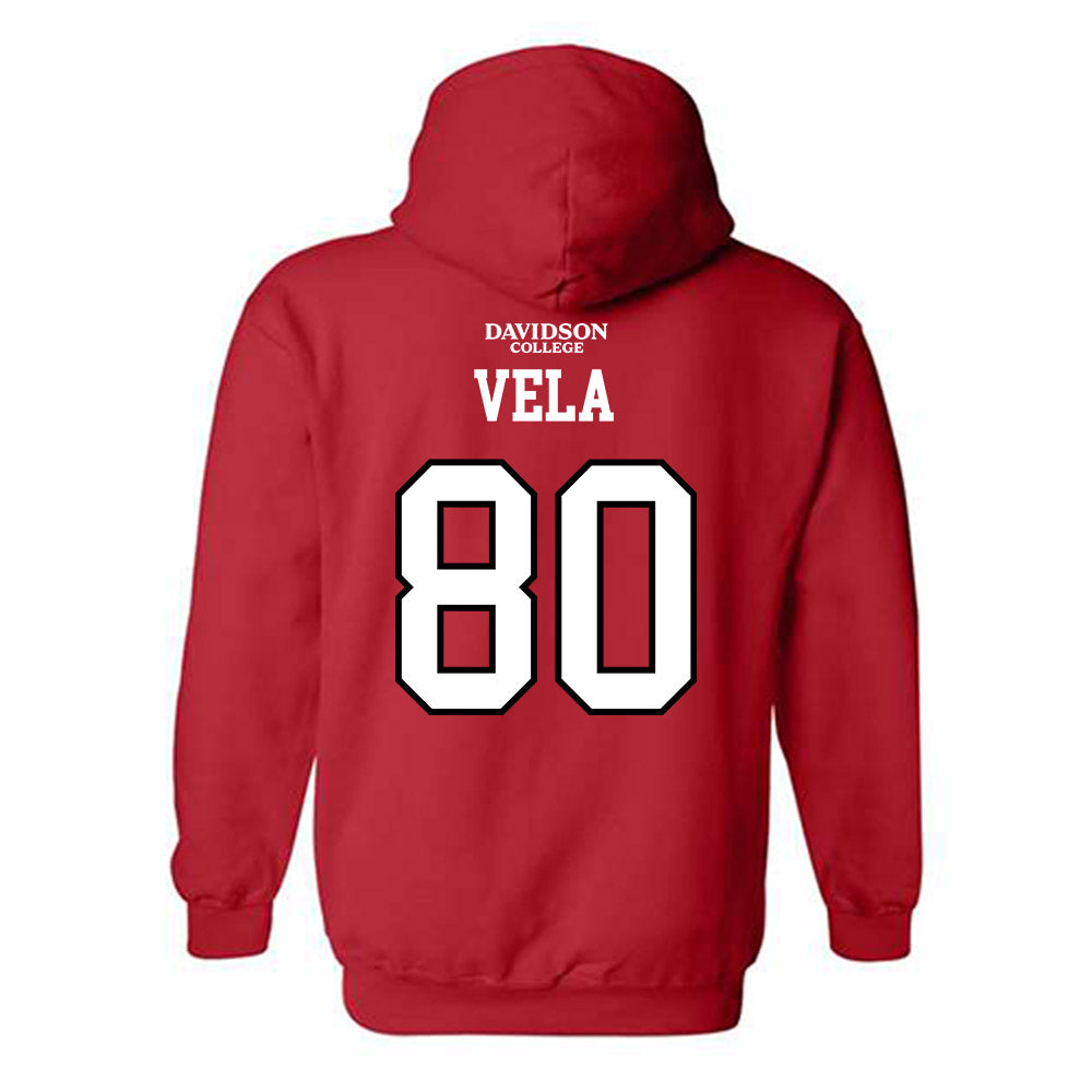 Davidson - NCAA Football : Xavier Vela - Orange Hooded Sweatshirt-1