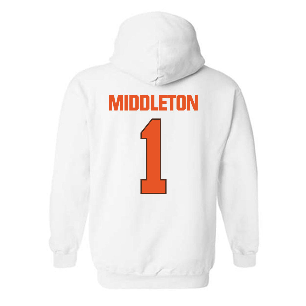 BGSU - NCAA Football : Allen Middleton - Classic Shersey Hooded Sweatshirt-1