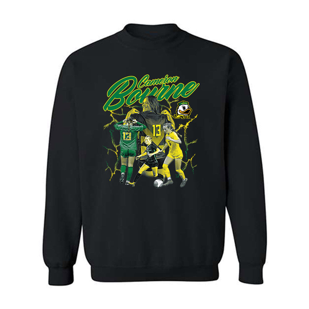 Oregon - NCAA Women's Soccer : Cameron Bourne - Player Collage Crewneck Sweatshirt