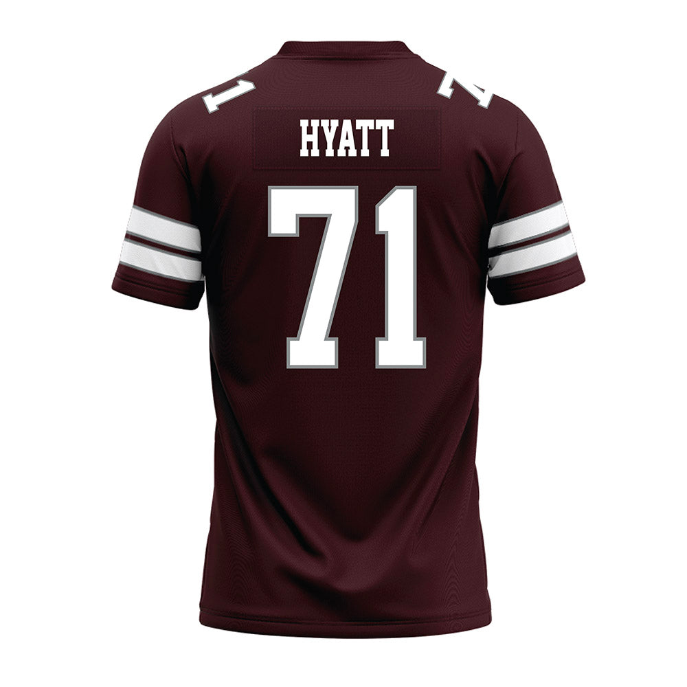 Montana - NCAA Football : Quinlan Hyatt - Maroon Premium Football Jersey-1
