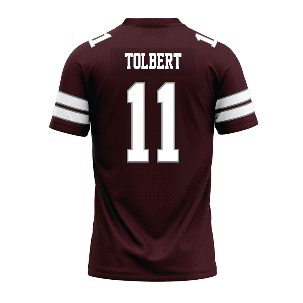 Montana - NCAA Football : Elijawah Tolbert - Maroon Premium Football Jersey-1