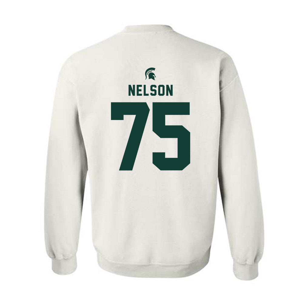 Michigan State - NCAA Football : Ben Nelson - Classic Shersey Crewneck Sweatshirt-1