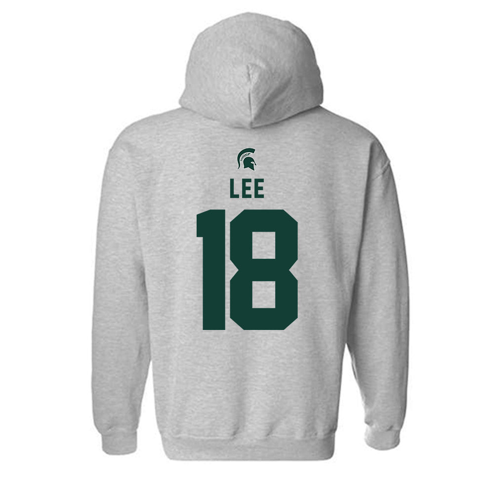 Michigan State - NCAA Men's Ice Hockey : Ryker Lee - Generic Shersey Hooded Sweatshirt-1