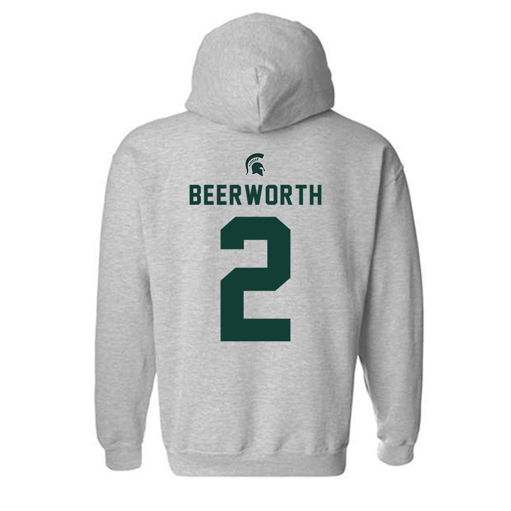 Michigan State - NCAA Women's Soccer : Sofia Beerworth - Generic Shersey Hooded Sweatshirt-1