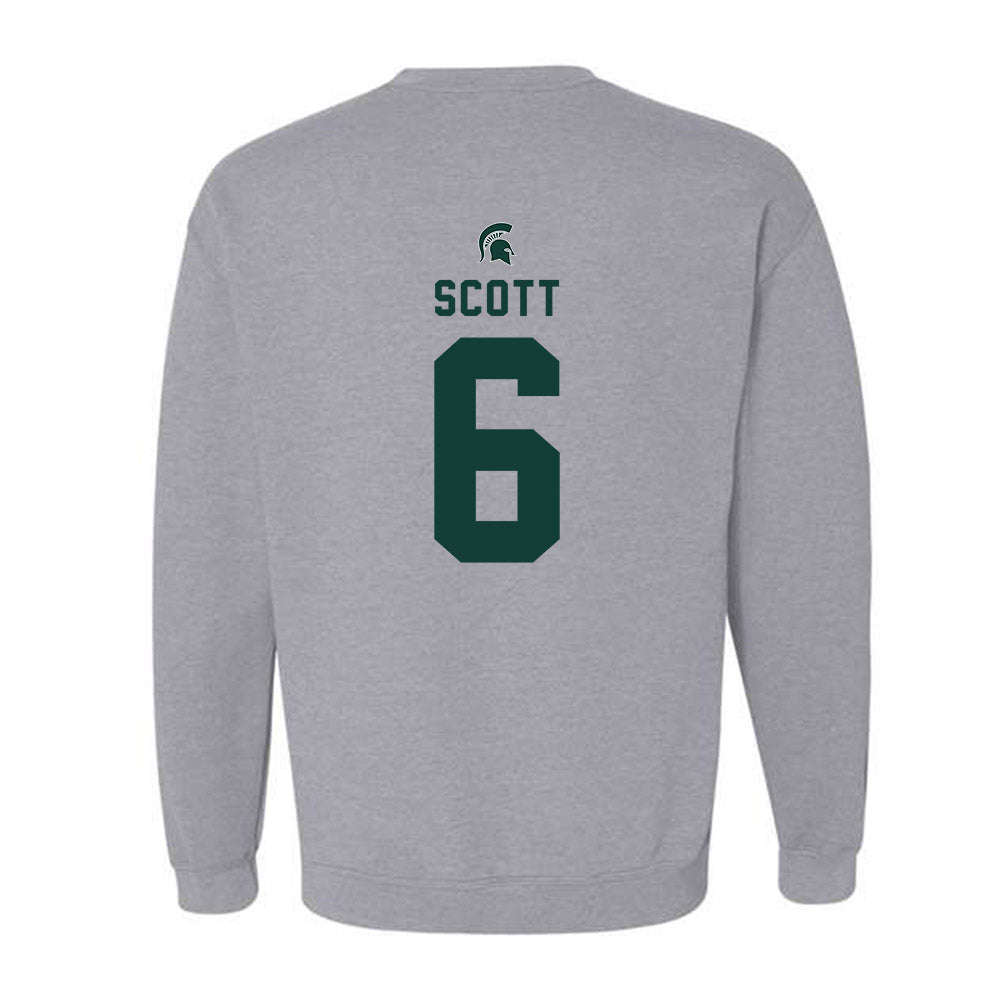 Michigan State - NCAA Men's Basketball : Jordan Scott - Generic Shersey Crewneck Sweatshirt-1
