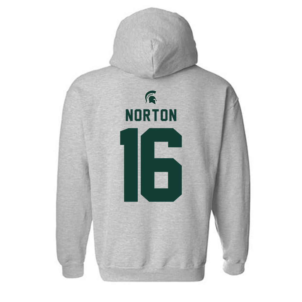 Michigan State - NCAA Women's Volleyball : Kalea Norton - Generic Shersey Hooded Sweatshirt-1