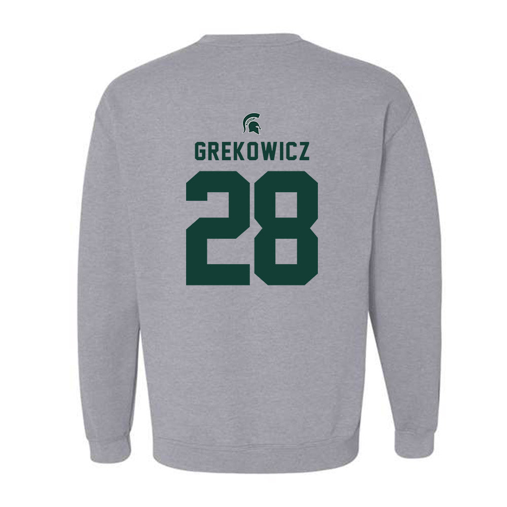 Michigan State - NCAA Men's Soccer : Jake Grekowicz - Generic Shersey Crewneck Sweatshirt-1