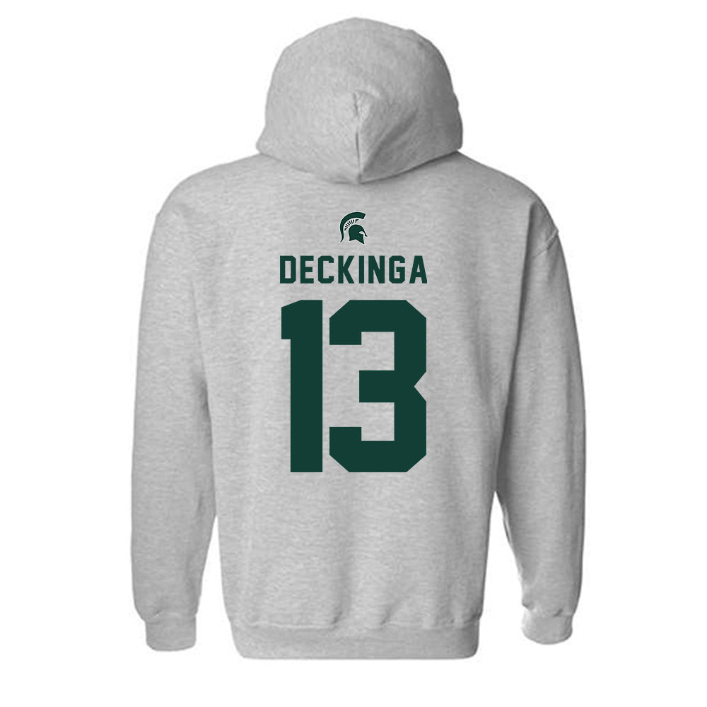 Michigan State - NCAA Baseball : CJ Deckinga - Generic Shersey Hooded Sweatshirt-1