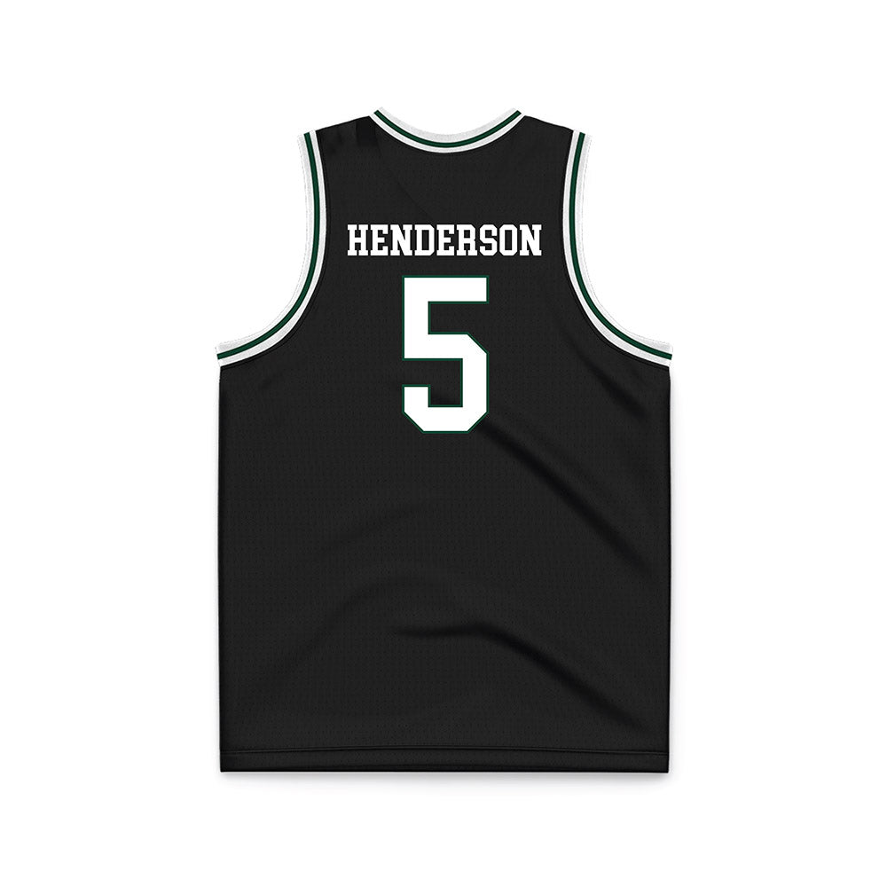 Portland State - NCAA Men's Basketball : Jaylin Henderson - Black Basketball Jersey-1