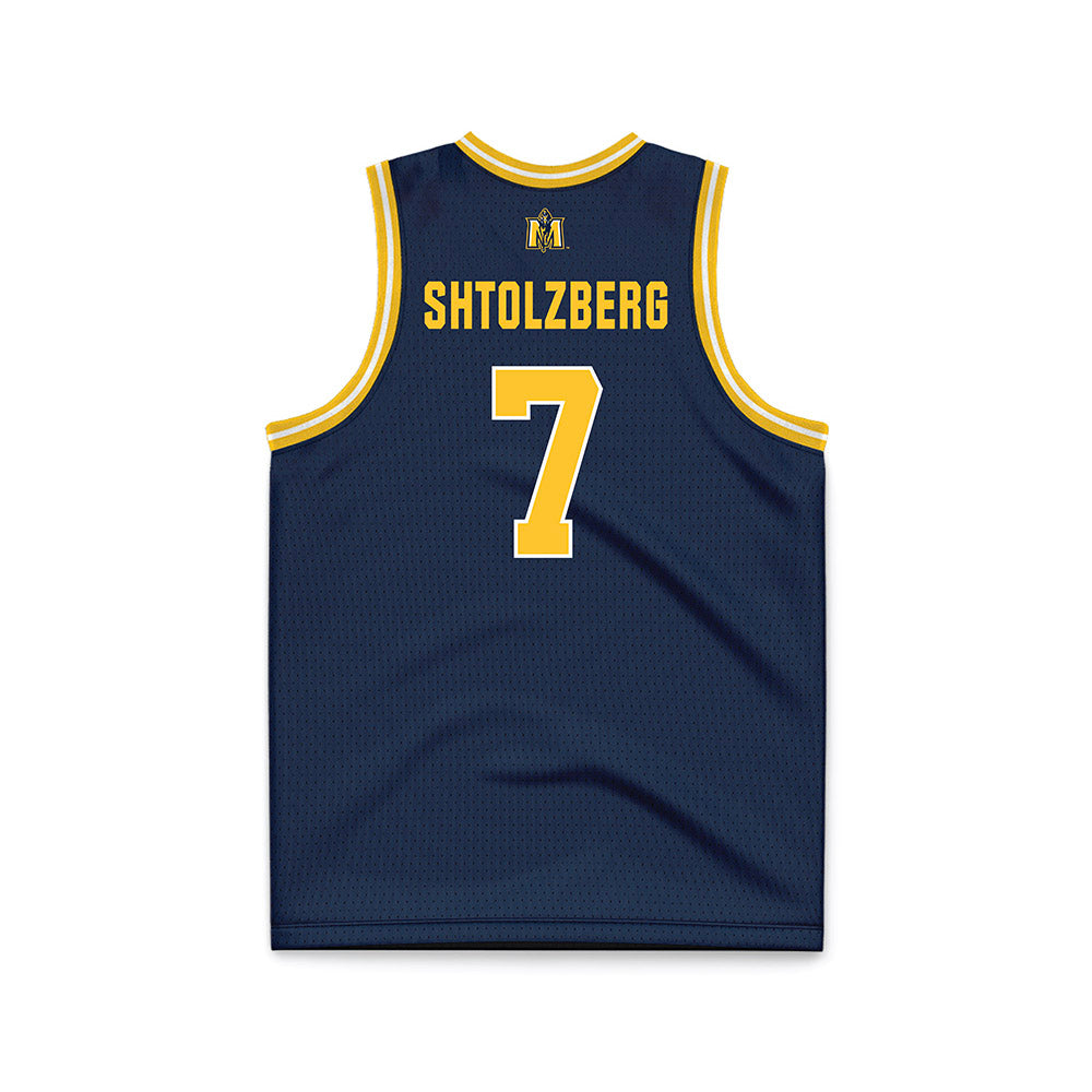Murray State - NCAA Men's Basketball : Ben Shtolzberg - Navy Basketball Jersey-1