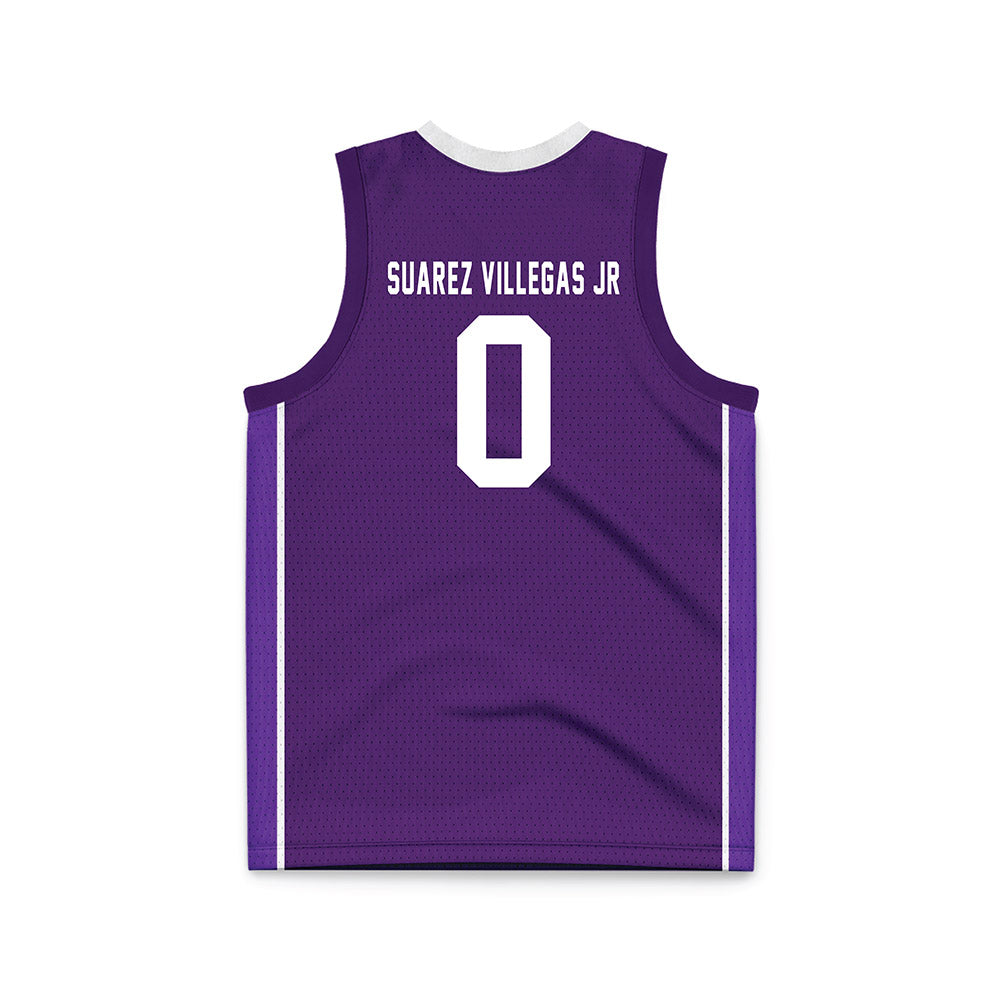 Weber - NCAA Men's Basketball : Edwin Suarez Villegas Jr - Purple Basketball Jersey-1