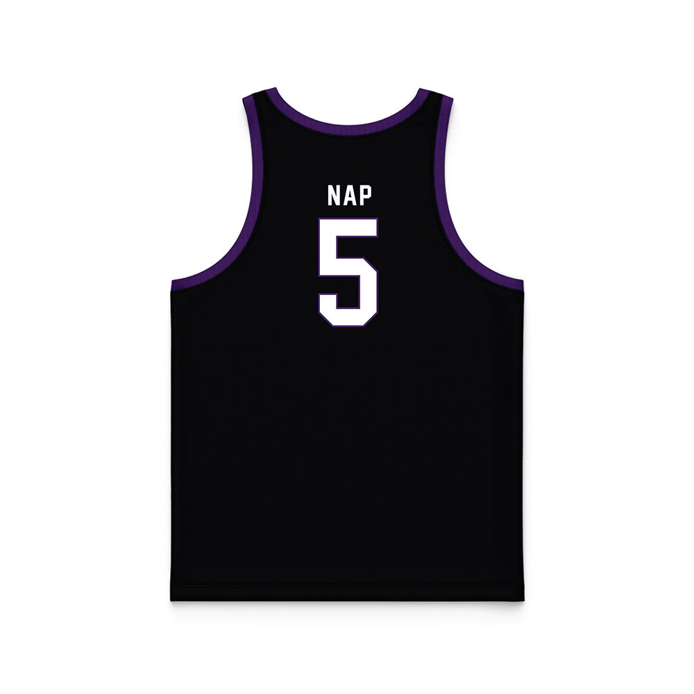Weber - NCAA Women's Basketball : Dakota Nap - Black Basketball Jersey-1