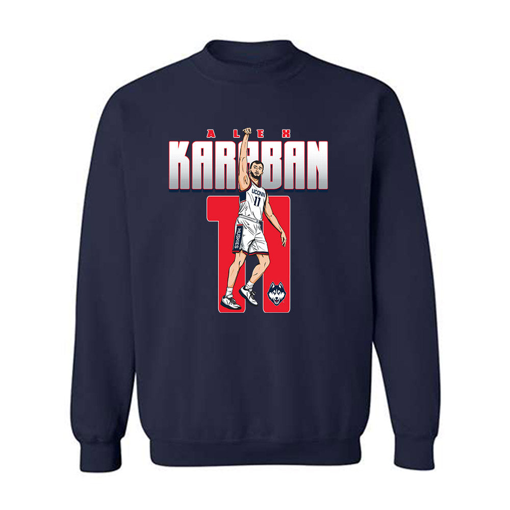 UConn - NCAA Men's Basketball : Alex Karaban - Crewneck Sweatshirt-0