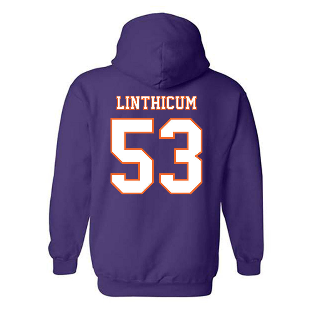 Clemson - NCAA Football : Ryan Linthicum - Replica Shersey Hooded Sweatshirt-1
