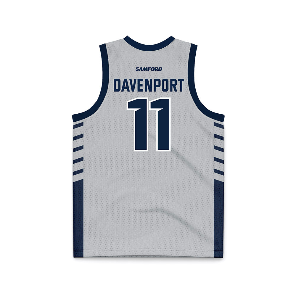 Samford - NCAA Men's Basketball : Cooper Davenport - 2024 Grey Basketball Jersey-1