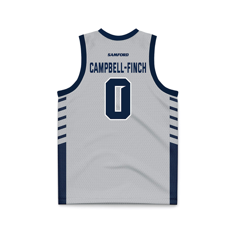 Samford - NCAA Men's Basketball : Isaiah Campbell-Finch - 2024 Grey Basketball Jersey-1