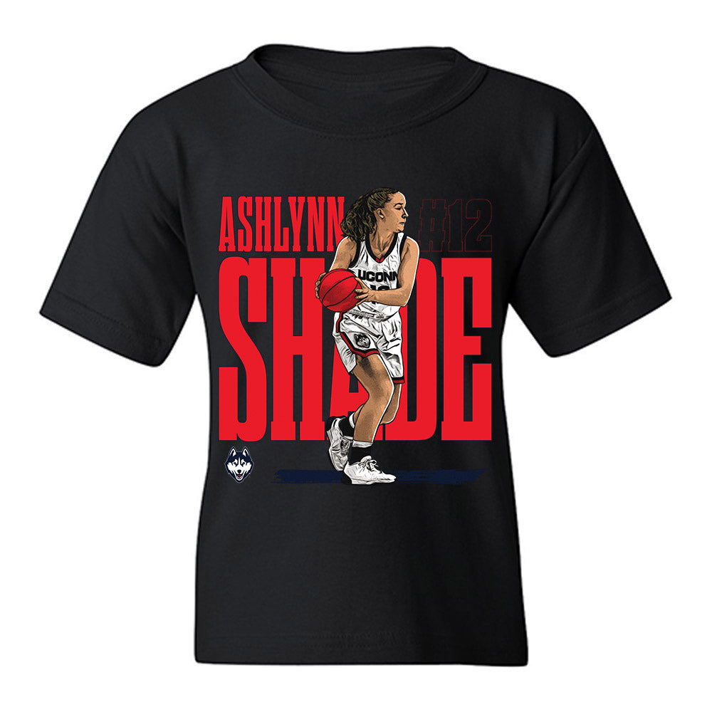 UConn - NCAA Women's Basketball : Ashlynn Shade - Caricature Youth T-Shirt-0