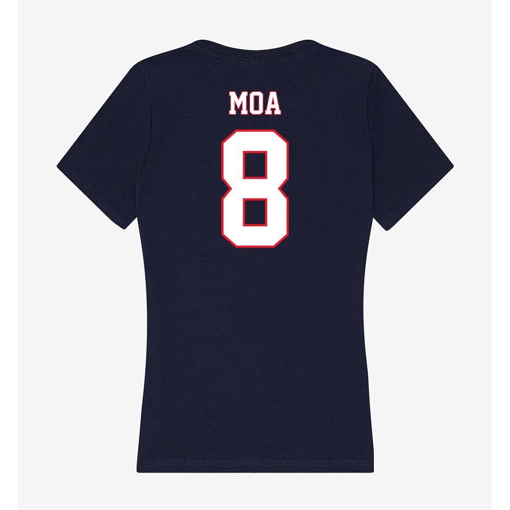 UConn - NCAA Football : Sione Moa - Women's V-Neck T-Shirt-1