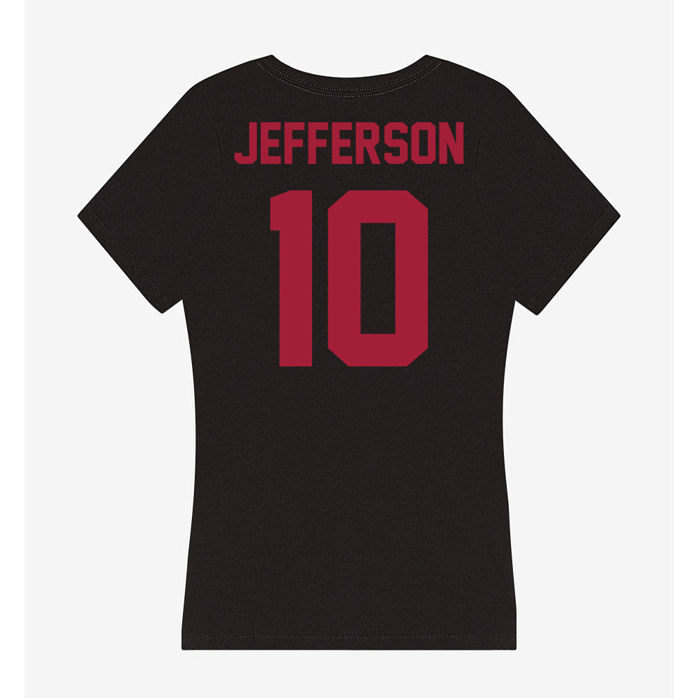 Alabama - NCAA Football : Justin Jefferson - Women's V-Neck T-Shirt-3