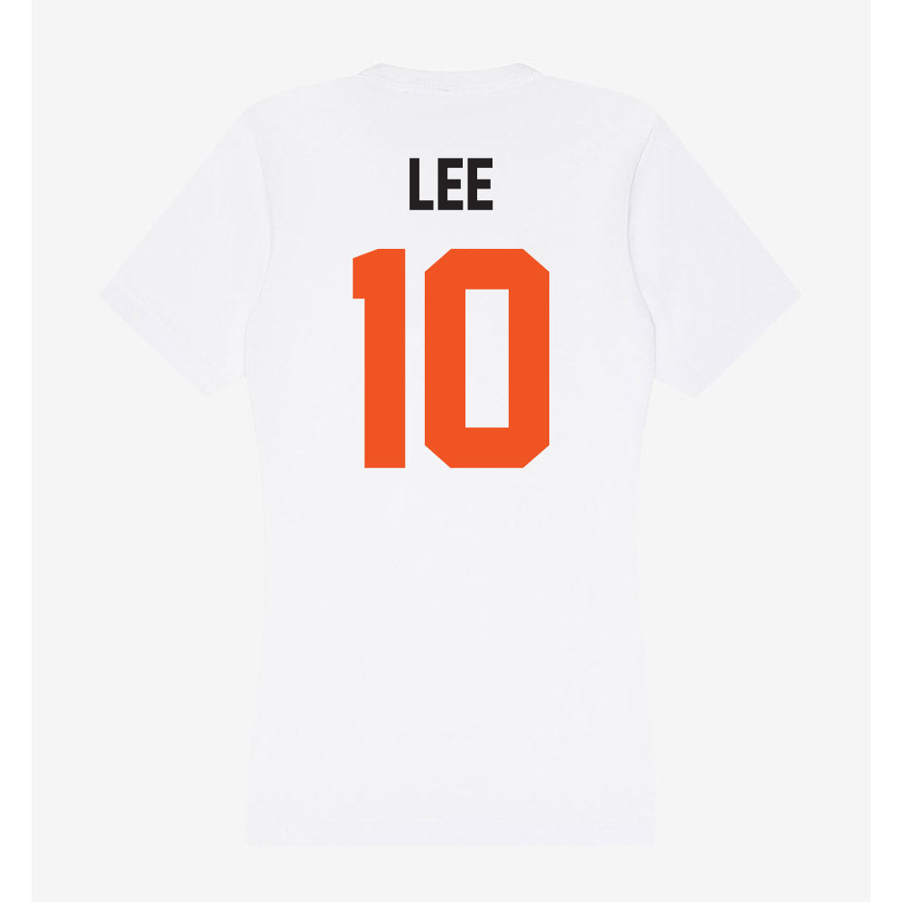 Oklahoma State - NCAA Women's Soccer : Alexis Lee - Women's V-Neck T-Shirt-1