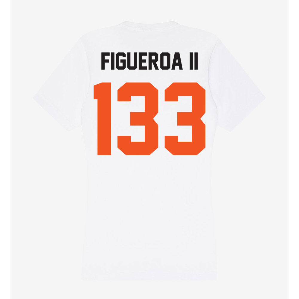 Oklahoma State - NCAA Wrestling : Richard Figueroa II - Women's V-Neck T-Shirt-1