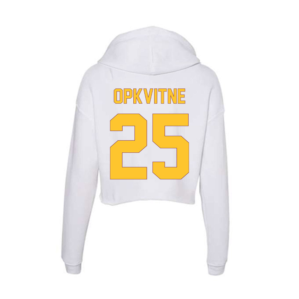 Arizona State - NCAA Women's Soccer : Ella Opkvitne - Classic Shersey Women's Crop Fleece Hoodie-1
