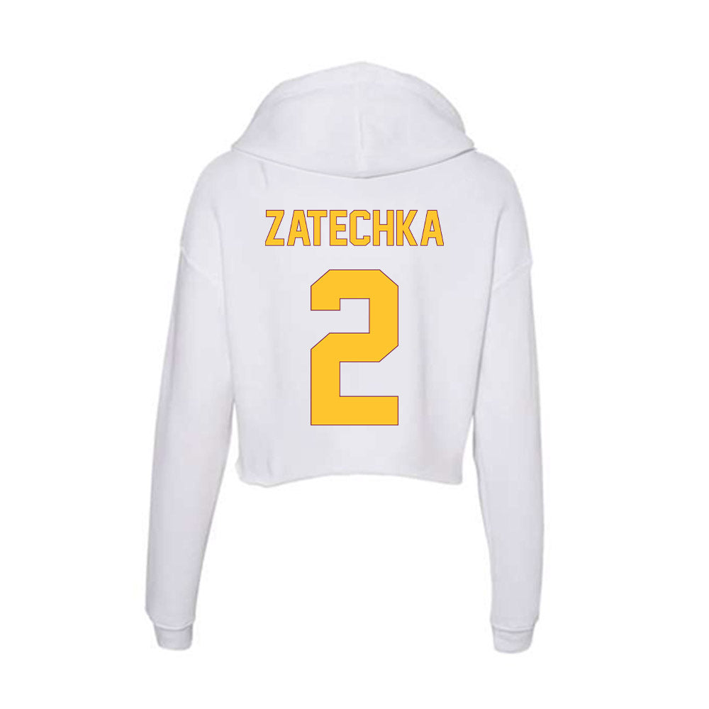 Arizona State - NCAA Women's Volleyball : Estella Zatechka - Classic Shersey Women's Crop Fleece Hoodie-1