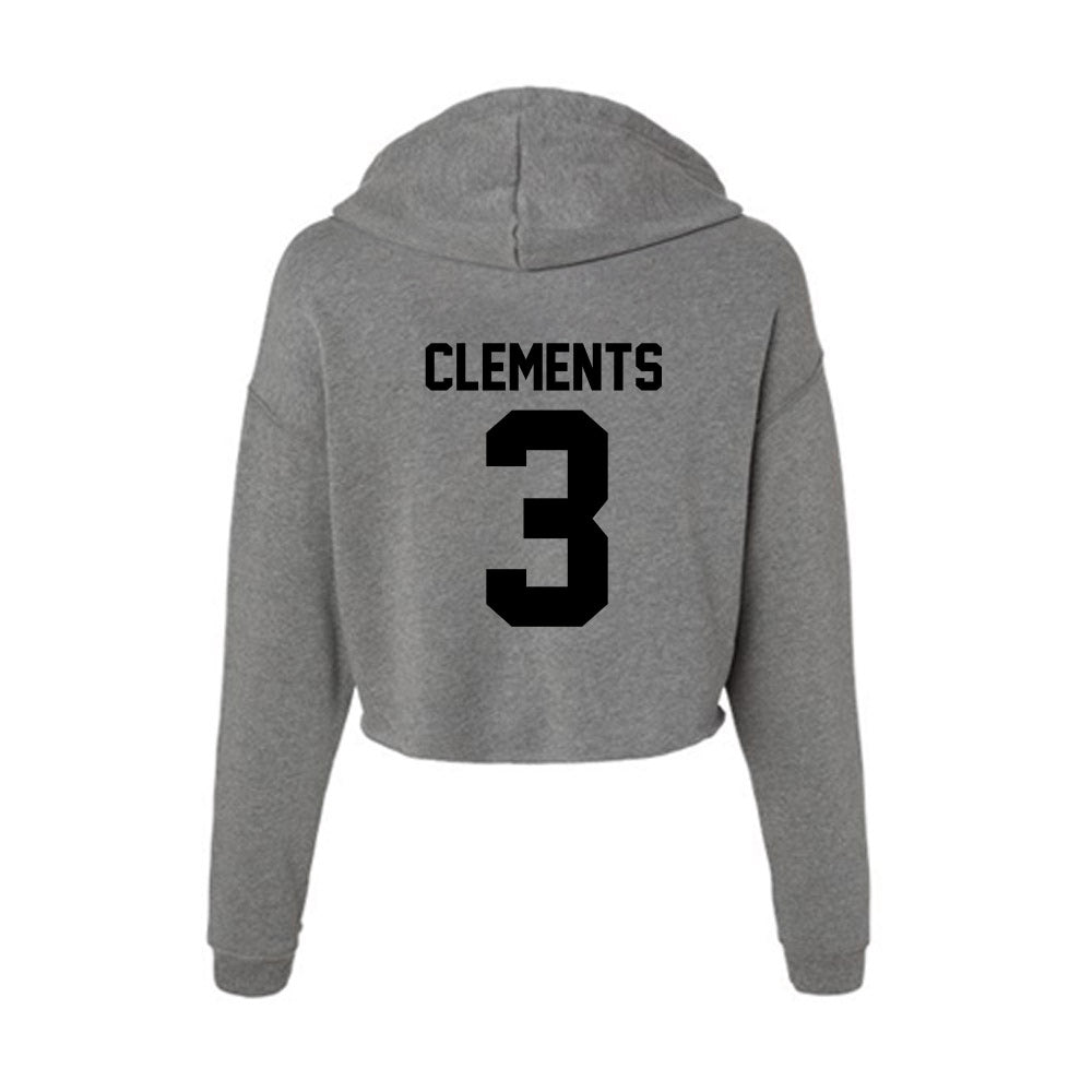 Wake Forest - NCAA Football : JaMario Clements - Women's Crop Fleece Hoodie-1