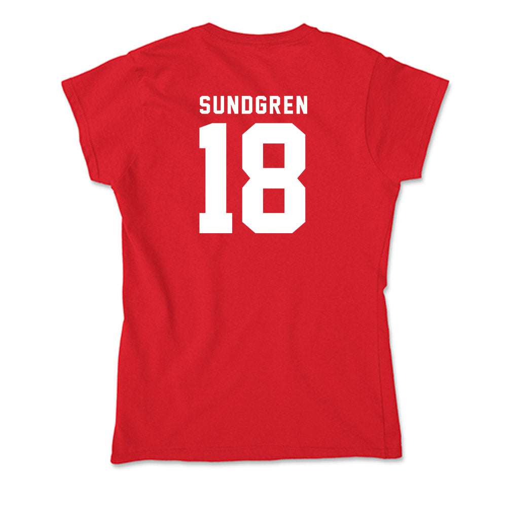 Nebraska - NCAA Baseball : Kanon Sundgren - Soft Style Women’s T-Shirt-1