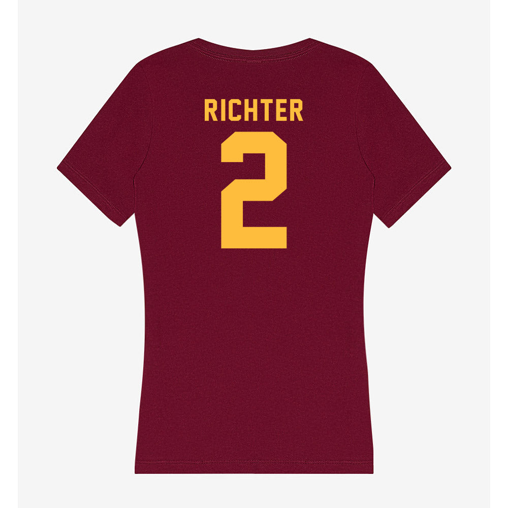 Minnesota - NCAA Baseball : Easton Richter - Women's V-Neck T-Shirt-1