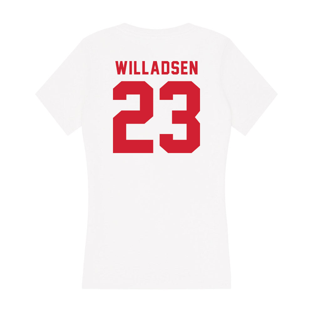 NC State - NCAA Baseball : Matt Willadsen - Women's V-Neck T-Shirt-1