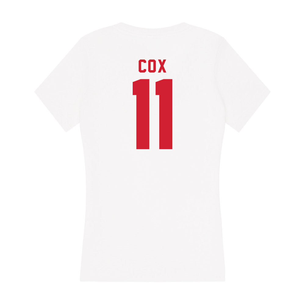 NC State - NCAA Women's Basketball : Madison Cox - Women's V-Neck T-Shirt-1