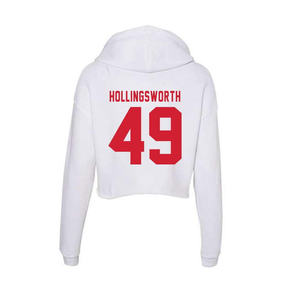 NC State - NCAA Football : Aiden Hollingsworth - Women's Crop Fleece Hoodie-1