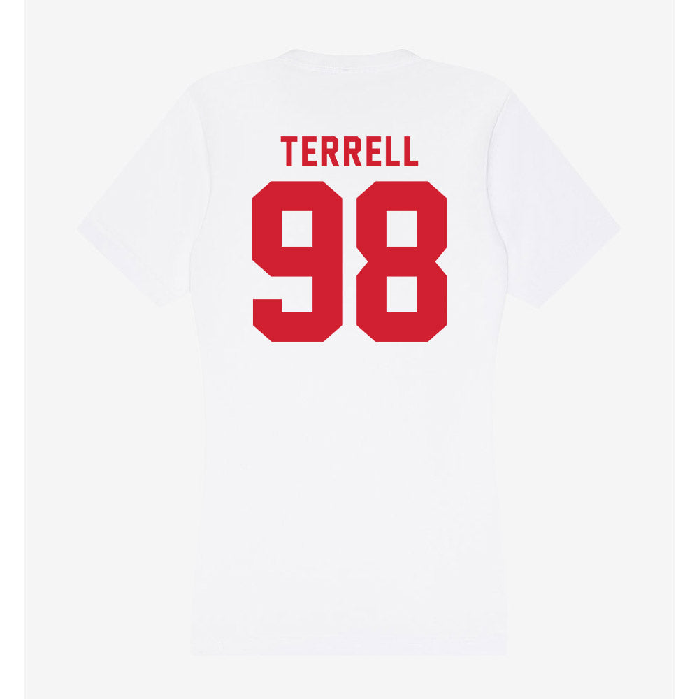 NC State - NCAA Football : Justin Terrell - Women's V-Neck T-Shirt-1