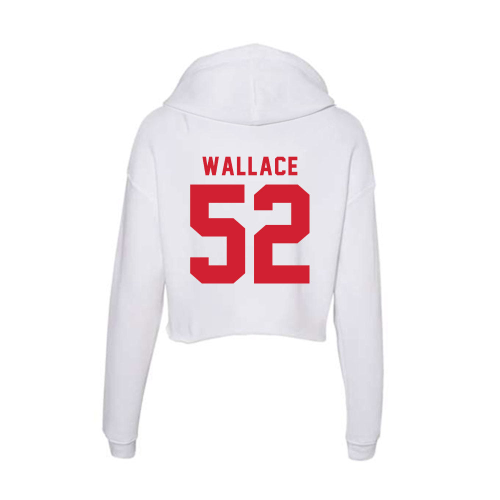 NC State - NCAA Football : Chazz Wallace - Women's Crop Fleece Hoodie-1