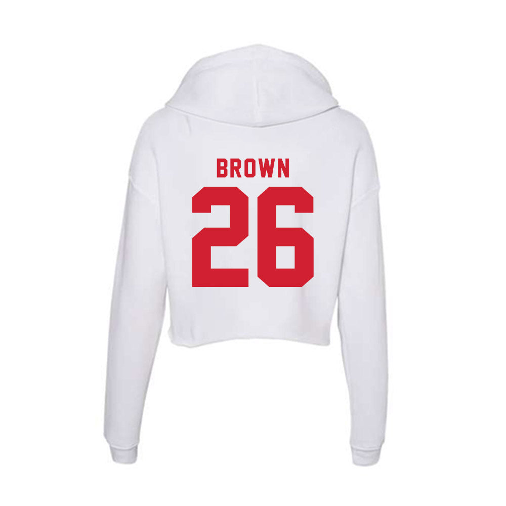 NC State - NCAA Football : Asaad Brown - Women's Crop Fleece Hoodie-1