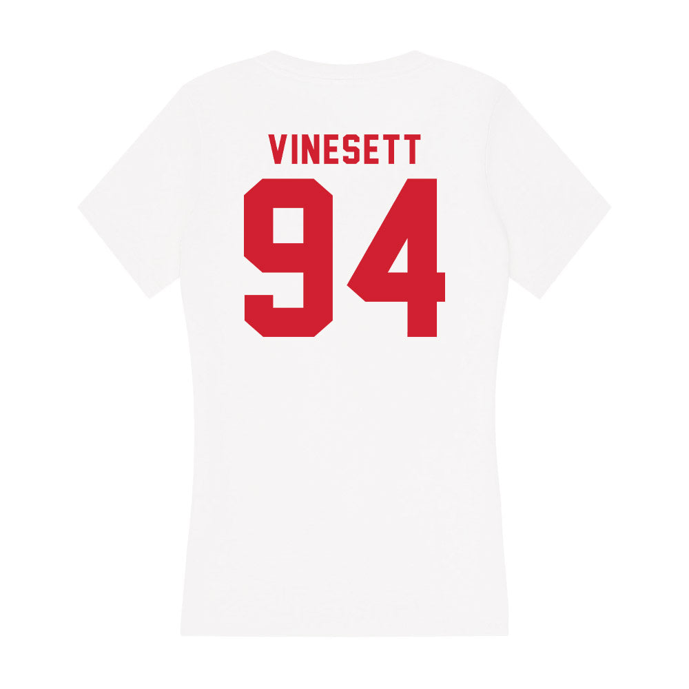 NC State - NCAA Football : Kanoah Vinesett - Women's V-Neck T-Shirt-1