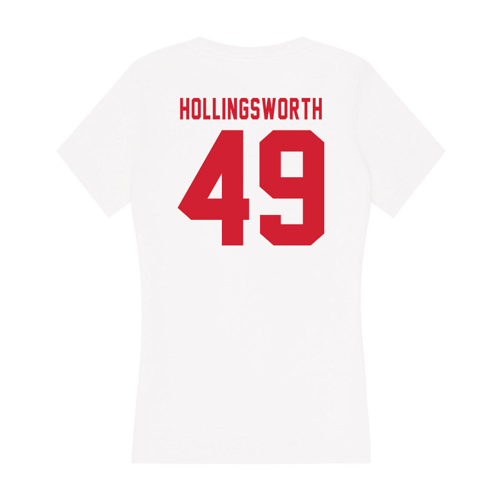 NC State - NCAA Football : Aiden Hollingsworth - Women's V-Neck T-Shirt-1