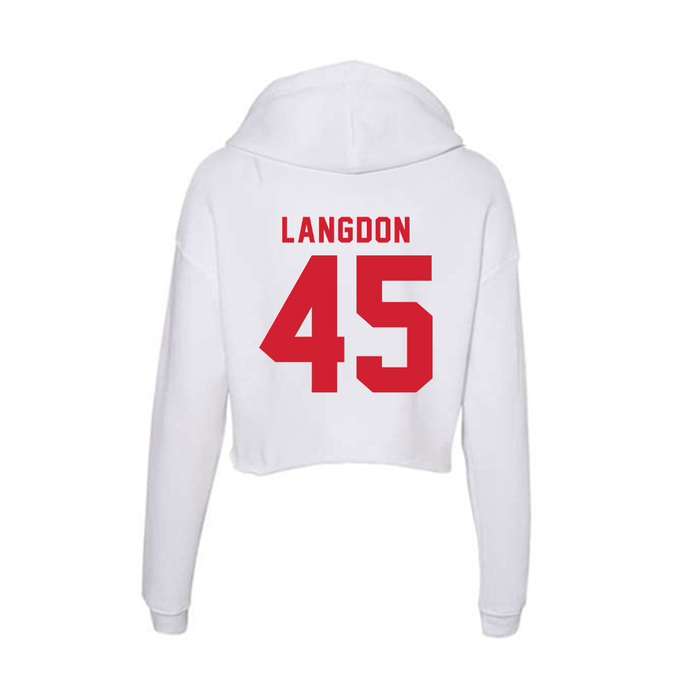 NC State - NCAA Men's Basketball : Colt Langdon - Women's Crop Fleece Hoodie-1