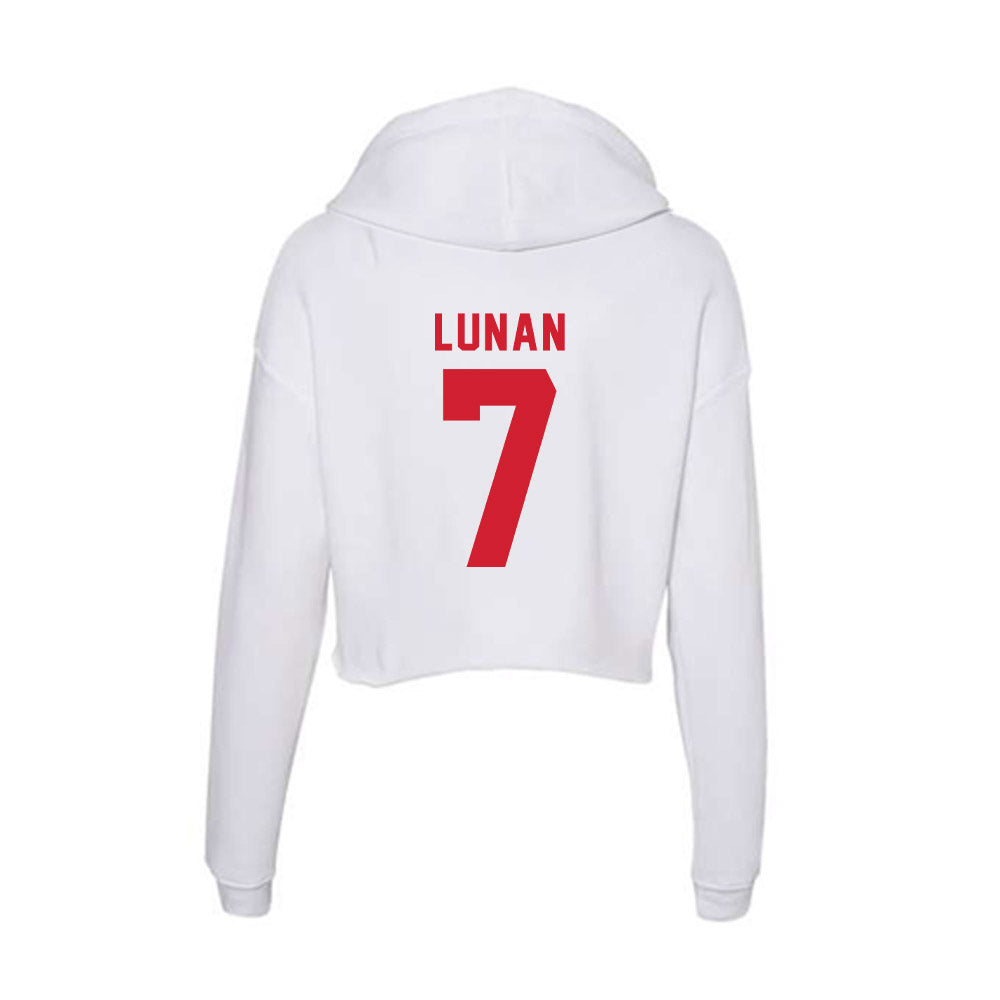 NC State - NCAA Women's Basketball : Kyshe Lunan - Women's Crop Fleece Hoodie-1