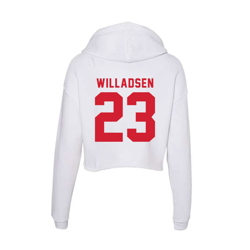 NC State - NCAA Baseball : Matt Willadsen - Women's Crop Fleece Hoodie-1