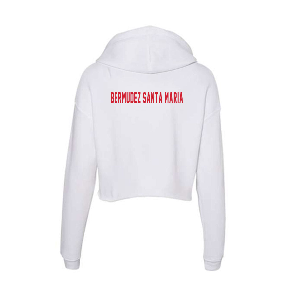 NC State - NCAA Men's Swimming & Diving : Simon Bermudez Santa Maria - Women's Crop Fleece Hoodie-1