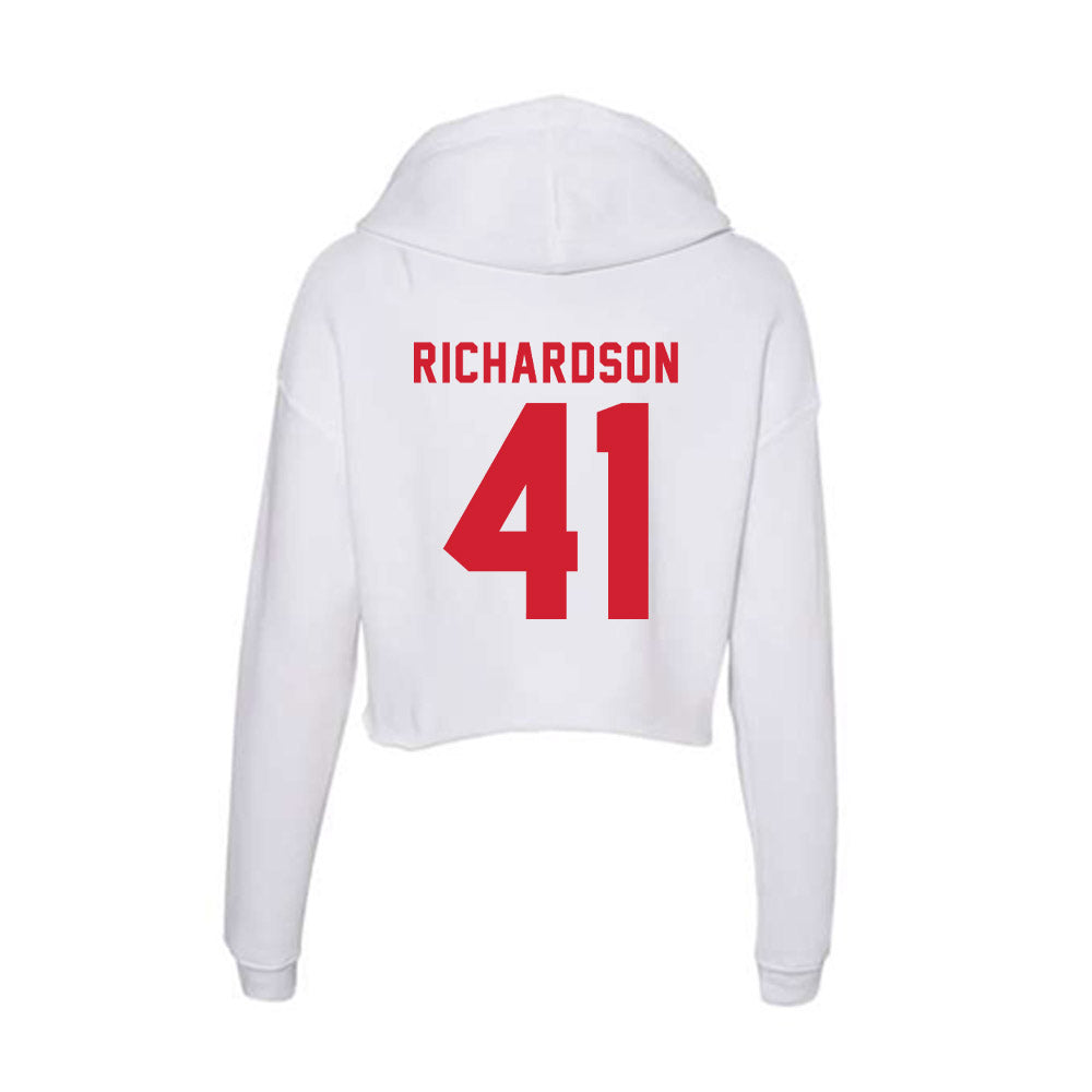 NC State - NCAA Football : AJ Richardson - Women's Crop Fleece Hoodie-1