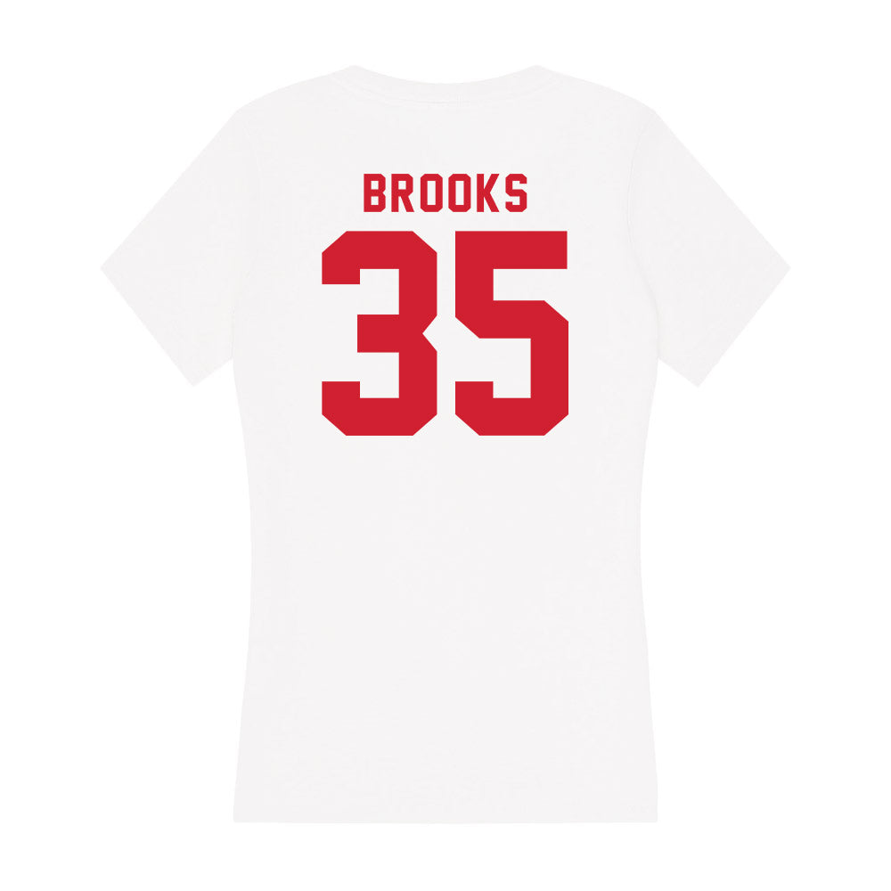 NC State - NCAA Women's Basketball : Zoe Brooks - Women's V-Neck T-Shirt-1