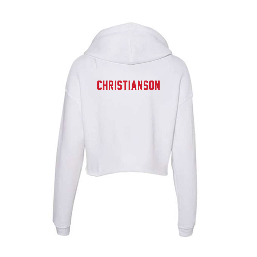 NC State - NCAA Women's Swimming & Diving : Lily Christianson - Women's Crop Fleece Hoodie-1